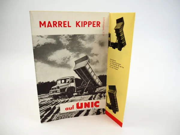 Marrel Kipper auf Unic Esterel Auvergne Puymorens LKW Prospekt 1965 Frankreich