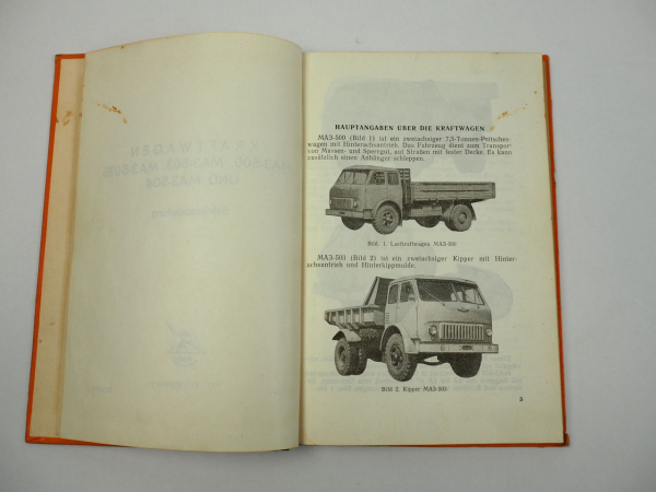 MAS 500 503 503B 504 LKW Pritschenwagen Kipper Betriebsanleitung UdSSR