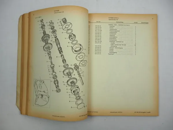 Massey Ferguson 203 205 Schaufellader Original Ersatzteilliste 1965