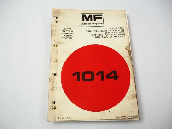 Massey Ferguson MF 1014 Traktor Ersatzteilliste Parts List 1980
