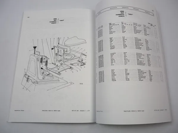 Massey Ferguson MF 1080-8 und Super Traktor Ersatzteilliste Parts Book 1974