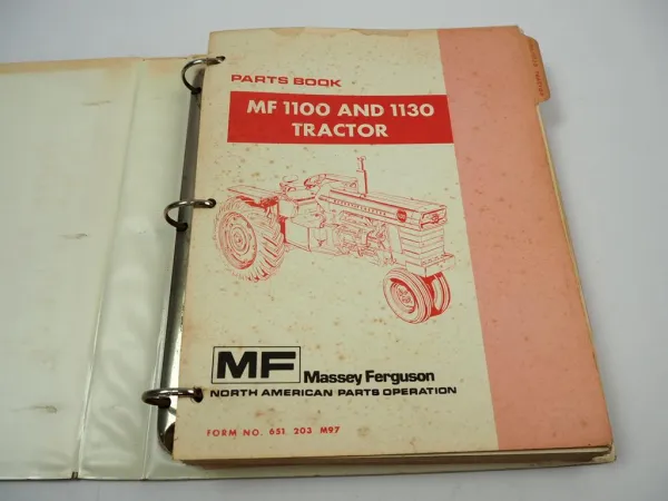 Massey Ferguson MF 1100 1130 Traktor Tractor Ersatzteilliste Parts List 1973