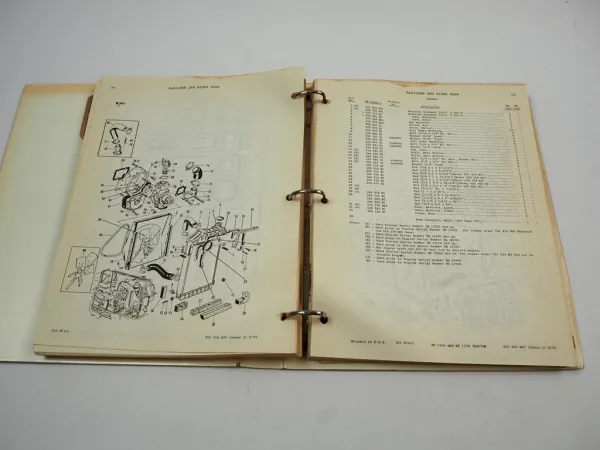 Massey Ferguson MF 1100 1130 Traktor Tractor Ersatzteilliste Parts List 1973