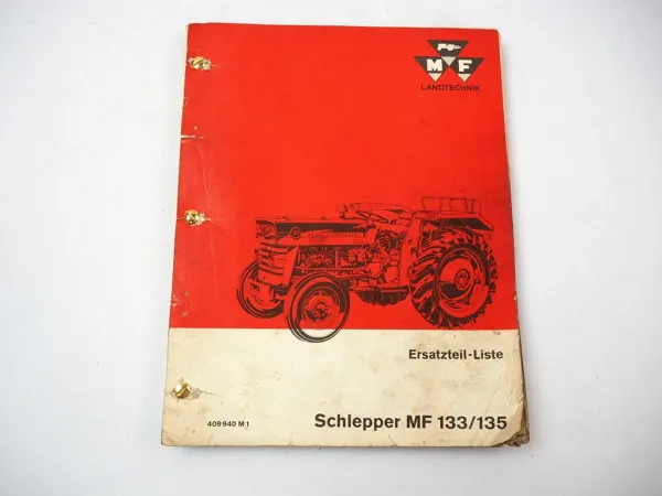 Massey Ferguson MF 133 135 Traktor Schlepper Ersatzteilliste 1967/69