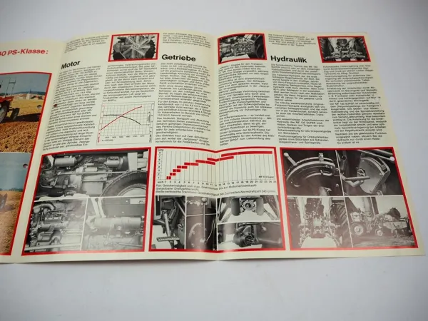 Massey Ferguson MF 133 Super Traktor 40 PS Prospekt mit 6 Seiten von 1973