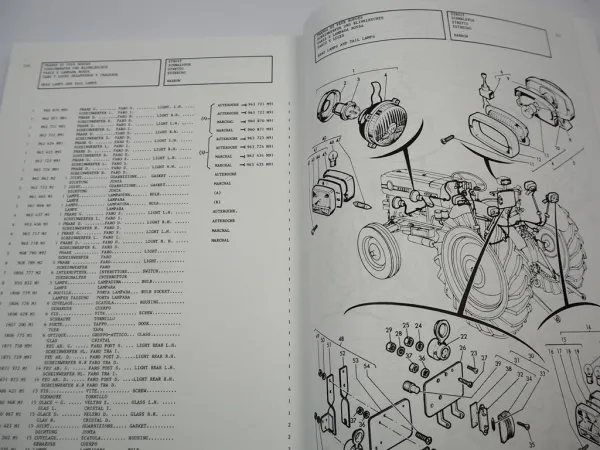 Massey Ferguson MF 152 MK3 Schmalspurschlepper Ersatzteilliste 1975/78 Parts Book