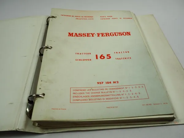 Massey Ferguson MF 165 Traktor Tracteur Ersatzteilliste Parts List 1966/1968