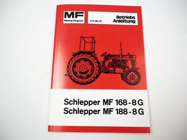 Massey Ferguson MF 168 8G / 188 8G Schlepper Betriebsanleitung Wartung Schaltplan Elektrik