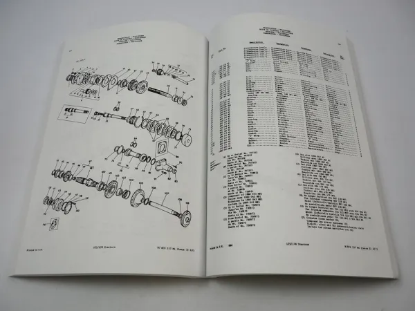 Massey Ferguson MF 175 178 Traktor Ersatzteilliste Parts List 1970/78