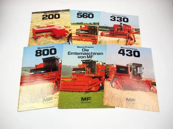 Massey Ferguson MF 220 224 228 330 430 560 810 - 845 Erntemaschinen 6x Prospekt