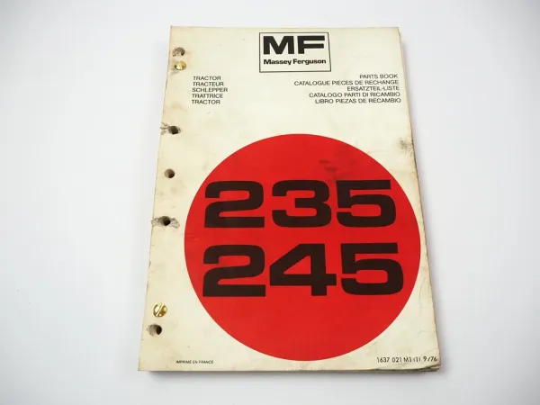 Massey Ferguson MF 235 245 Traktor Ersatzteilliste Spare Parts List 1976
