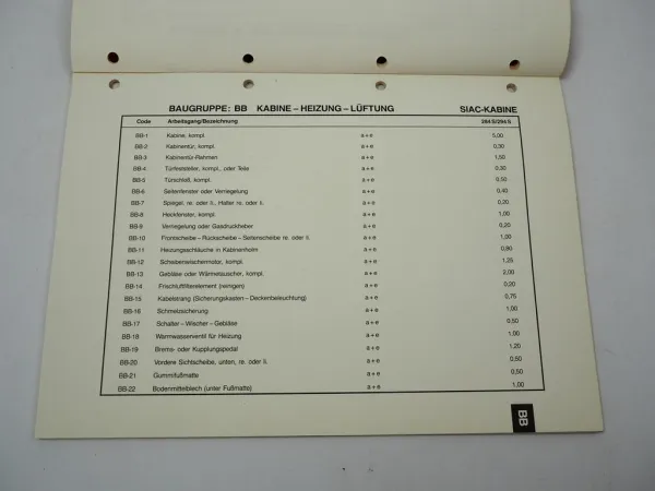 Massey Ferguson MF 254 274 284 294 S Schlepper Richtzeiten Reparatur