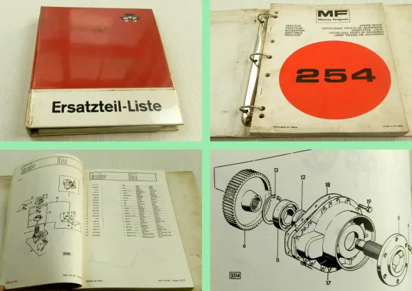 Massey Ferguson MF 254 Ersatzteilliste Parts List Pieces de Rechange 1979 - 1980