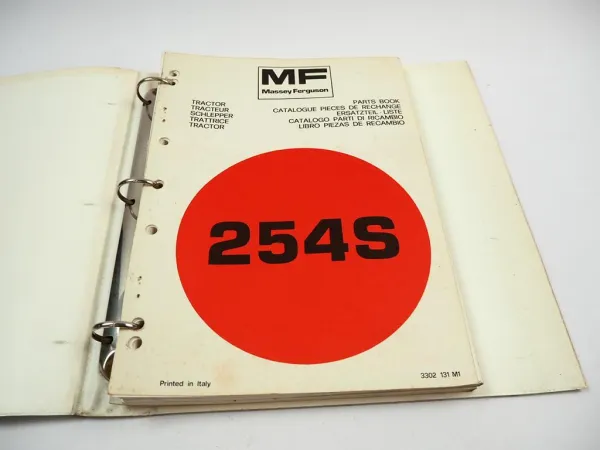 Massey Ferguson MF 254 S Traktor Tracteur Ersatzteilliste Parts List 1980
