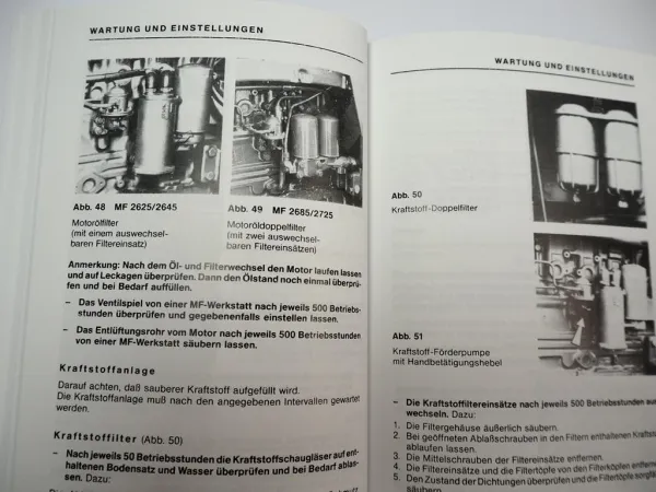 Massey Ferguson MF 2625 2645 2685 2725 Kabinen Allrad Schlepper Betriebsanleitung 1985