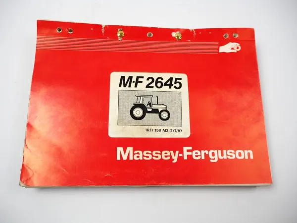 Massey Ferguson MF 2645 Traktor Schlepper Ersatzteilliste Spare Parts List 1987