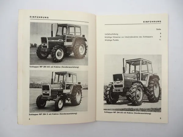 Massey Ferguson MF 284 294 S AS Betriebsanleitung Wartungsheft 1980er Jahre