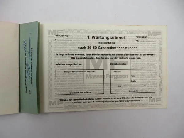 Massey Ferguson MF 284 294 S AS Betriebsanleitung Wartungsheft 1980er Jahre