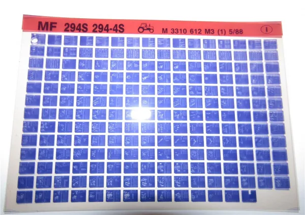 Massey Ferguson MF 294S 294-4S Schlepper Ersatzteillisten Microfiche 1988