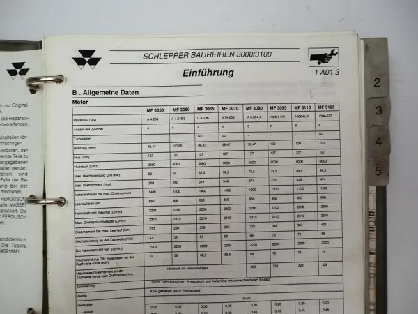 Massey Ferguson MF 3000 3100 Werkstatthandbuch Reparaturanleitung 1992/94