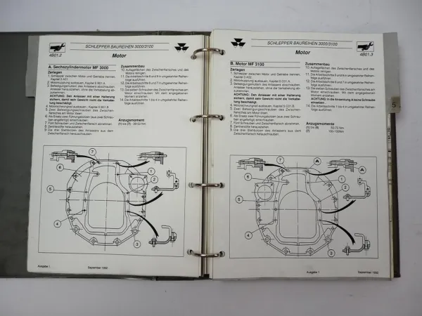 Massey Ferguson MF 3000 3100 Werkstatthandbuch Reparaturanleitung 1992/94