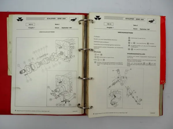 Massey Ferguson MF 3000er Baureihe Werkstatthandbuch Reparaturanleitung 1987