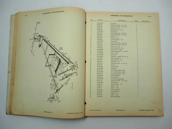 Massey Ferguson MF 31 Mähdrescher Ersatzteilliste Ersatzteilkatalog 1962