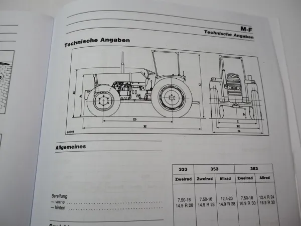 Massey Ferguson MF 333 353 363 373 383 393 Betriebsanleitung Bedienung Wartung