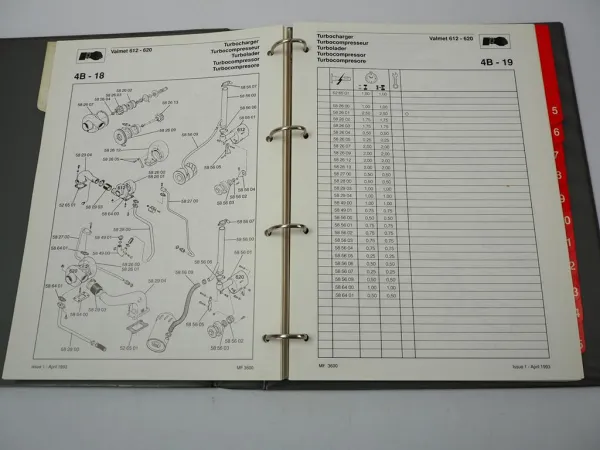 Massey Ferguson MF 3610 - 3690 Richtzeitenliste Werkstattbuch 1993/95