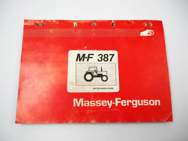 Massey Ferguson MF 387 Traktor Schlepper Ersatzteilliste Parts List 1988