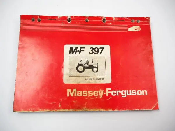 Massey Ferguson MF 397 Traktor Schlepper Ersatzteilliste Spare Parts List 1988