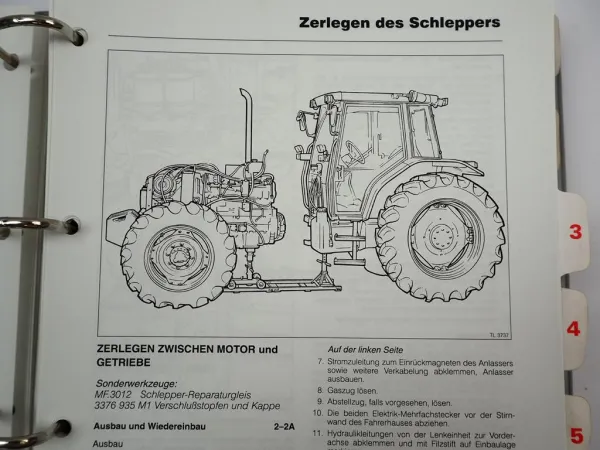Massey Ferguson MF 4215 4220 4225 4235 4240 4243 4245 4253 - 4270 Werkstatthandbuch Reparaturleitfaden