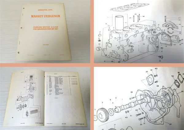 Massey Ferguson MF 487 Mähdrescher Ersatzteilkatalog Perkins Motor A4.248