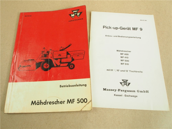 Massey Ferguson MF 500 Mähdrescher Bedienungsanleitung Wartung 1964 und MF 9