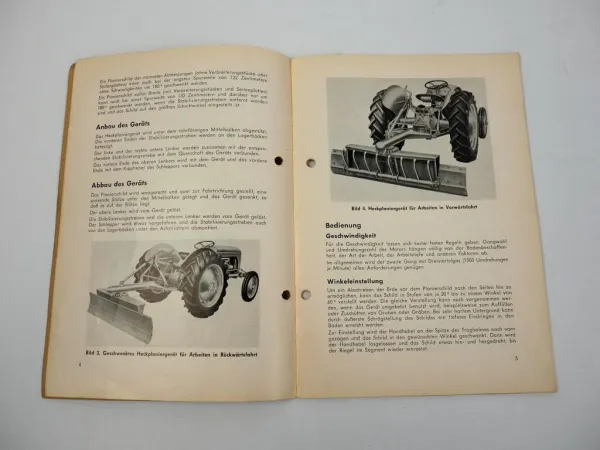 Massey Ferguson MF 721 Heckplaniergerät Betriebsanleitung Ersatzteilliste 1960