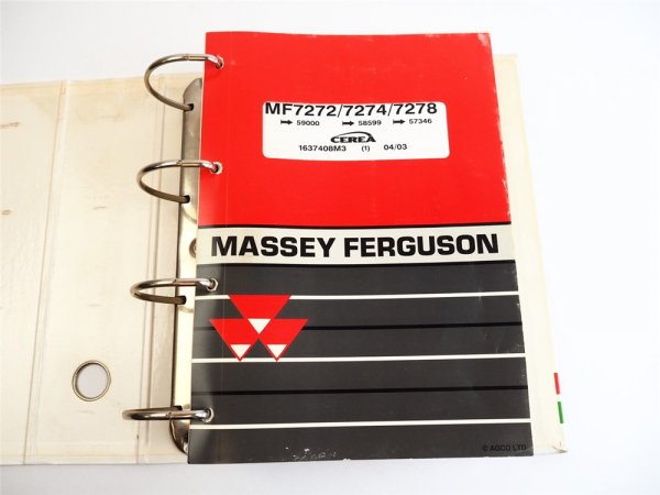 Massey Ferguson MF 7272 7274 7278 Cerea Ersatzteilliste Parts List 2003
