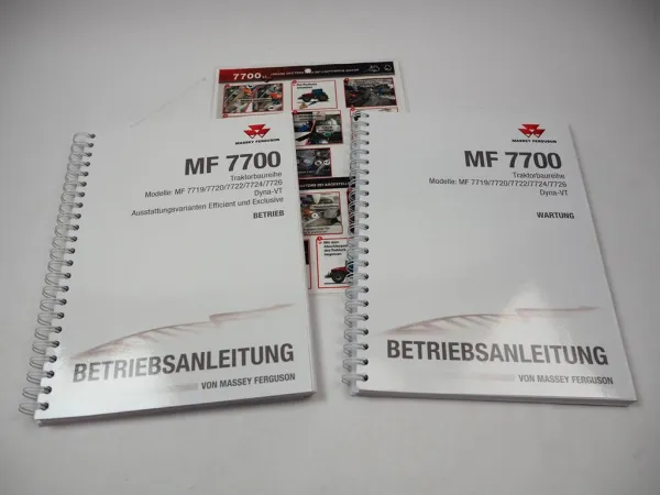 Massey Ferguson MF 7719 7720 7722 7724 7726 Schlepper Betriebsanleitung Wartung
