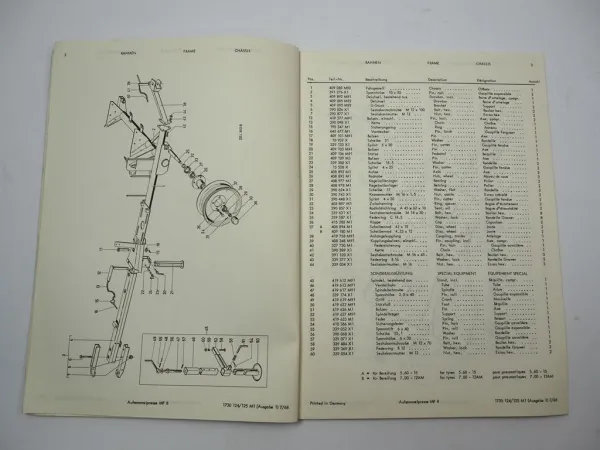 Massey Ferguson MF 8 Aufsammelpresse Baler Ersatzteilliste Parts Book 1968