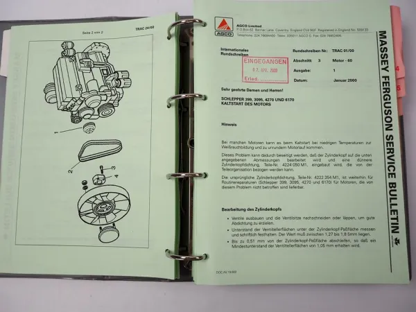 Massey Ferguson MF div. Traktor Serien Service Bulletins 1997 - 2002 Werkstatthandbuch