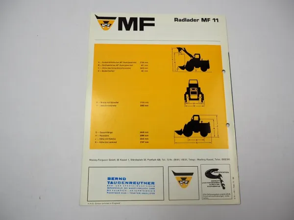 Massey Ferguson MF11 Radlader Prospekt 1971