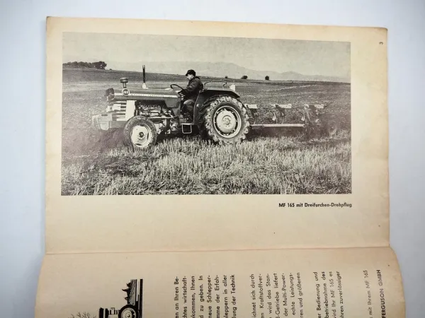 Massey Ferguson MF165 Schlepper Betriebsanleitung Bedienungsanleitung 1969