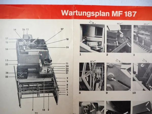 Massey Ferguson MF187 Mähdrescher Betriebsanleitung Ersatzteilliste 1971