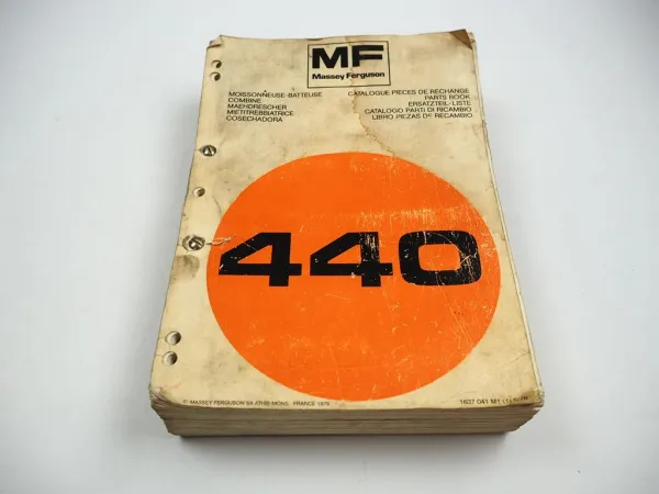 Massey Ferguson MF440 Mähdrescher Original Ersatzteilliste Parts List 1978