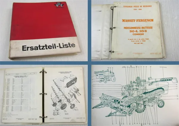 Massey Ferguson MF510-8 MF515-8 Parts Book Catalogue pieces de rechange