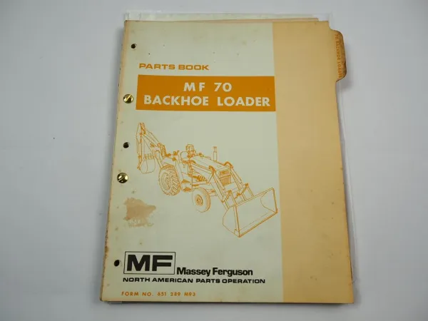 Massey Ferguson MF70 Backhoe Loader Parts Book Ersatzteilliste 1973