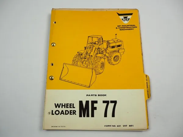 Massey Ferguson MF77 Wheel Loader Radlader Parts Book Ersatzteilliste 1970