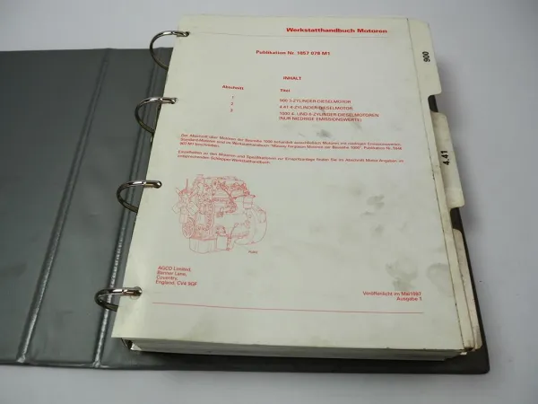 Massey Ferguson Perkins Motor 900 4.41 1000er Serie Werkstatthandbuch Reparaturanleitung