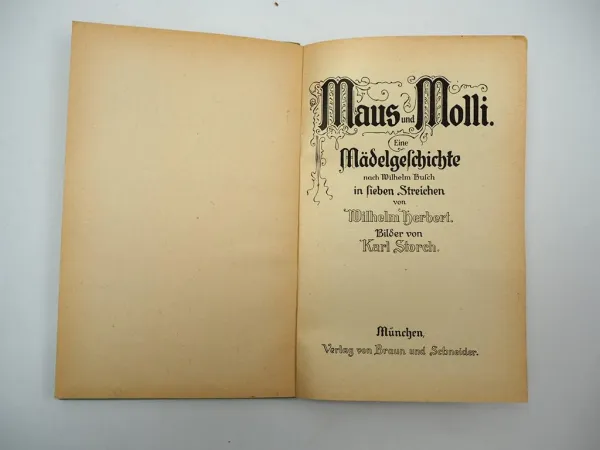 Maus und Molli Wilhelm Herbert Mädelgeschichte nach Wilhelm Busch 1949