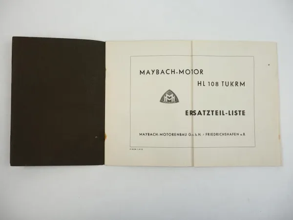 Maybach HL108TUKRM Motor im Sd.Kfz.9 Ersatzteilliste 1942 Wehrmacht