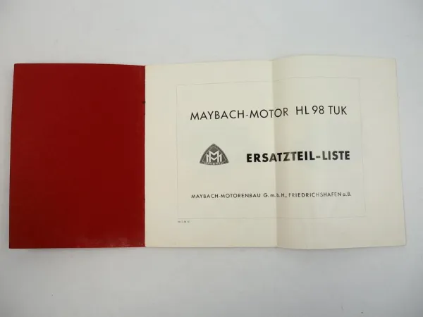 Maybach HL98TUK Motor im Sd.Kfz.9 Famo Ersatzteilliste 1938 Wehrmacht